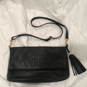Tory Burch Thea Foldover Crossbody Bag Black